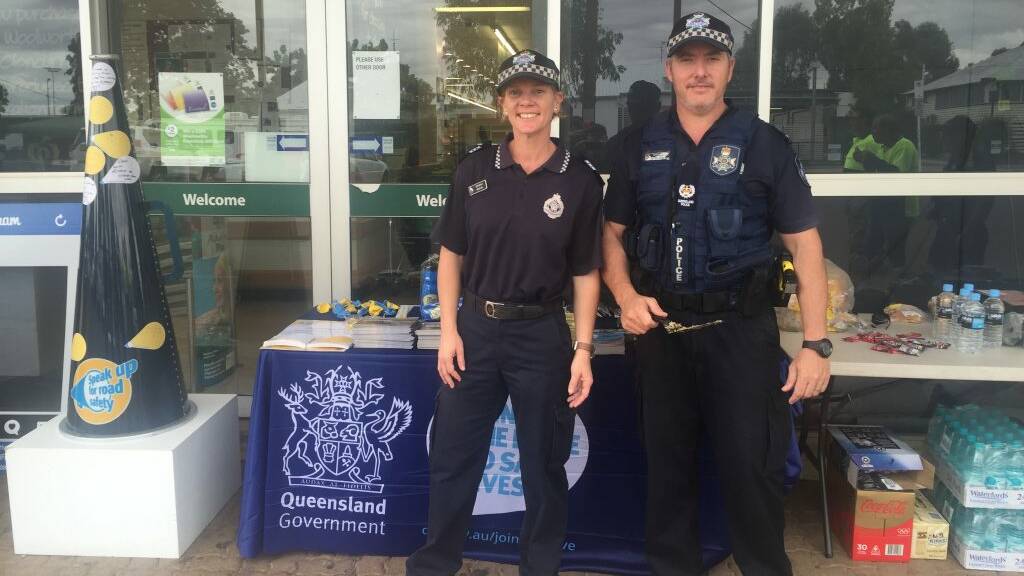 Cloncurry police at the Road Safety Week brief