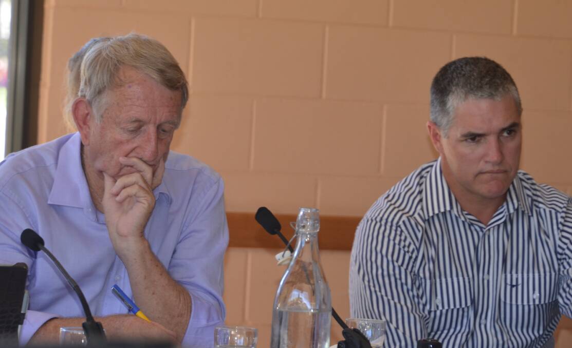 FIFO committee chair Jim Pearce and Mount Isa State Member Robbie Katter at the stock route hearings in Boulia this week.