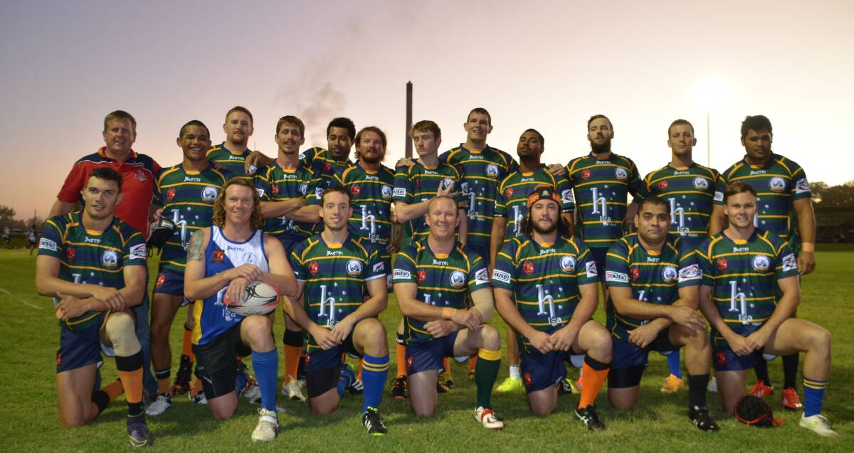 NATIONAL PRIDE: The Australian side line up for the Waitangi Day game. Photo: Derek Barry