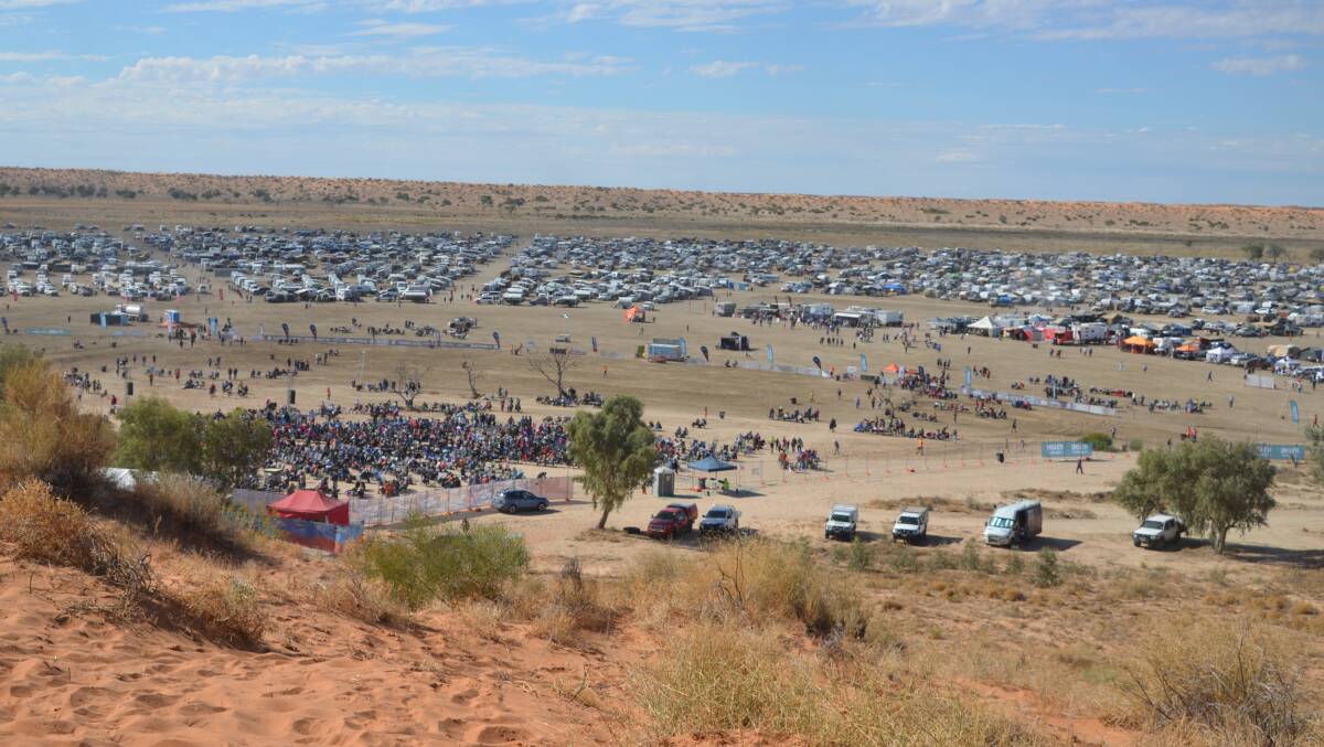 Panorama from the 2017 Big Red Bash at Birdsville. Photo: Derek Barry