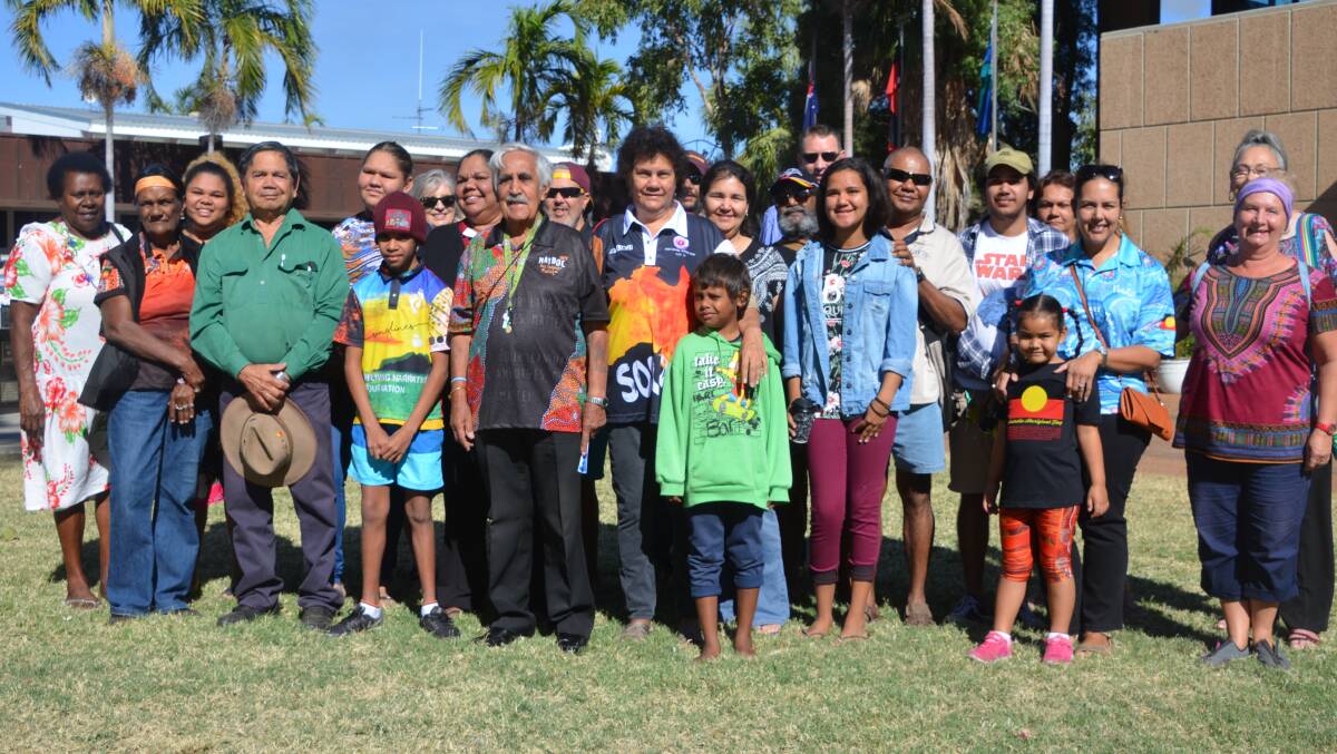 PRIDE: Aboriginal and Torres Strait Islanders welcome the start of Naidoc Week in Mount Isa on Sunday. Photo: Derek Barry