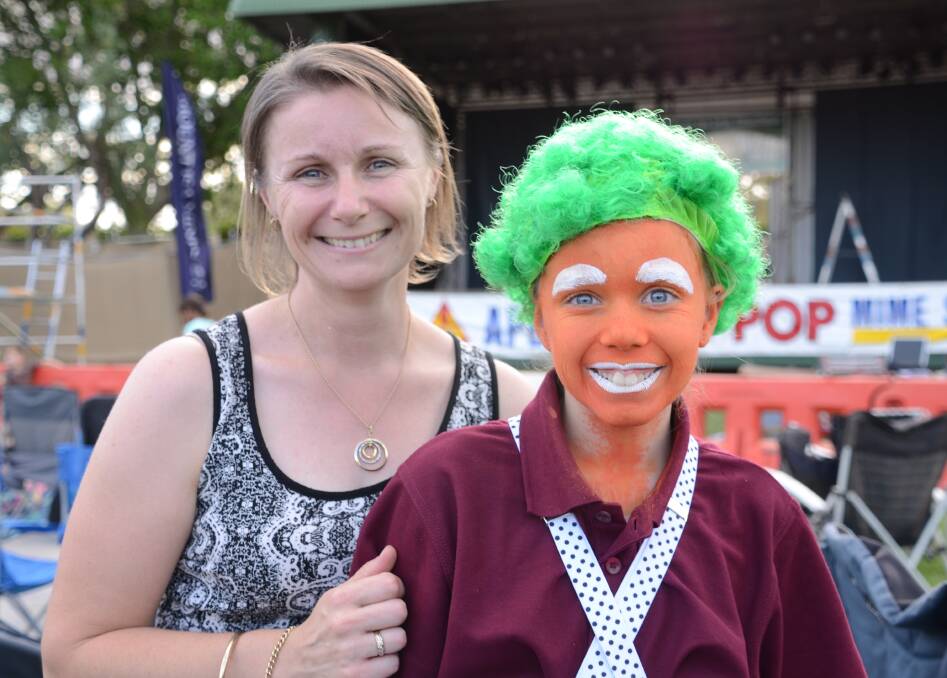 Lenore with daughter Kyra Krutzfeldt who performed in the 2015 Rock Pop Mime as an Oompa Loompa.