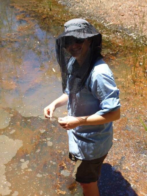 Dr Emma Gagen, seen here field sampling at Karijini in Western Australia. will be in town  for the Catch A Rising Star science program.