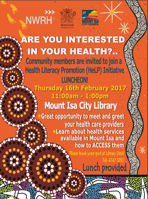 Health lunch on today at Isa library