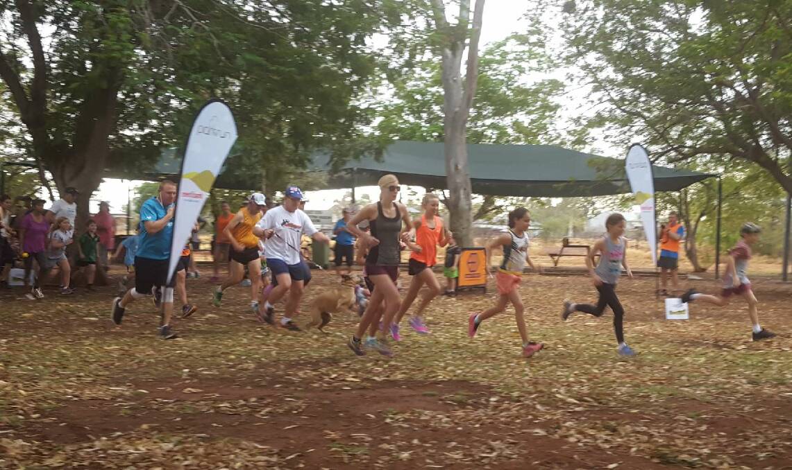 THEY'RE OFF: Runners set off the first Cloncurry parkrun. Photo: Tristan Condon.