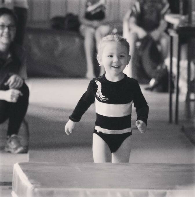 NEVER TOO YOUNG: Larni Lavell is just three years old and participates in North West Gymnastics early learner classes for 3-5 year olds. Photo: supplied.

