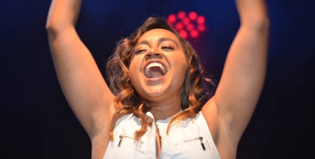 STAR TURN: Jessica Mauboy pours everything into one of her songs at the Isa Street Festival.
