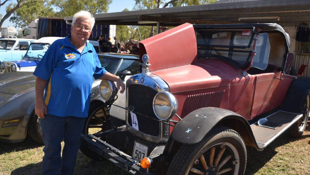 VINTAGE VEHICLE: Jim Ruttley with his 1920 Hupmobile, the oldest car on display at the show. Photo: Derek Barry