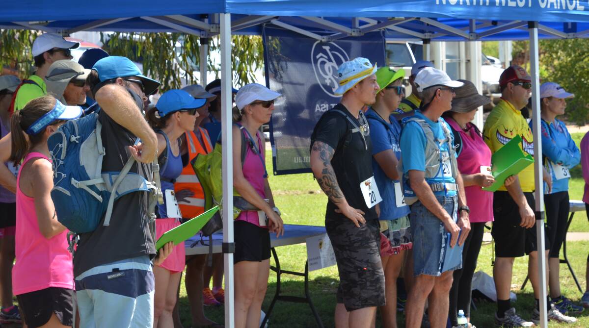 Competitors in the Lake Moondarra Adventure get a pre-race briefing.