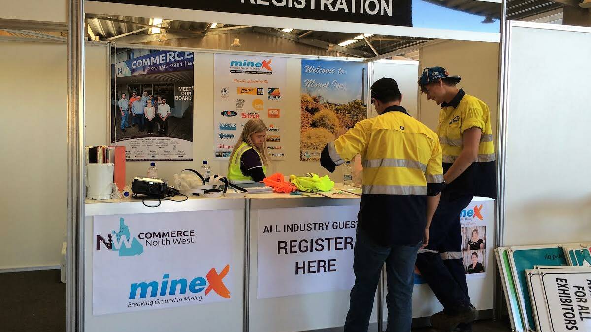 Locals register for the trade day in 2015 MineX.