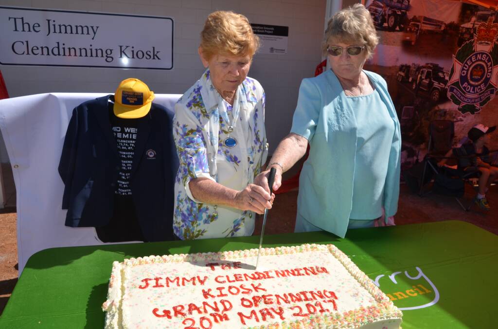Sheila Delaney and Joy McArdle cut the cake.