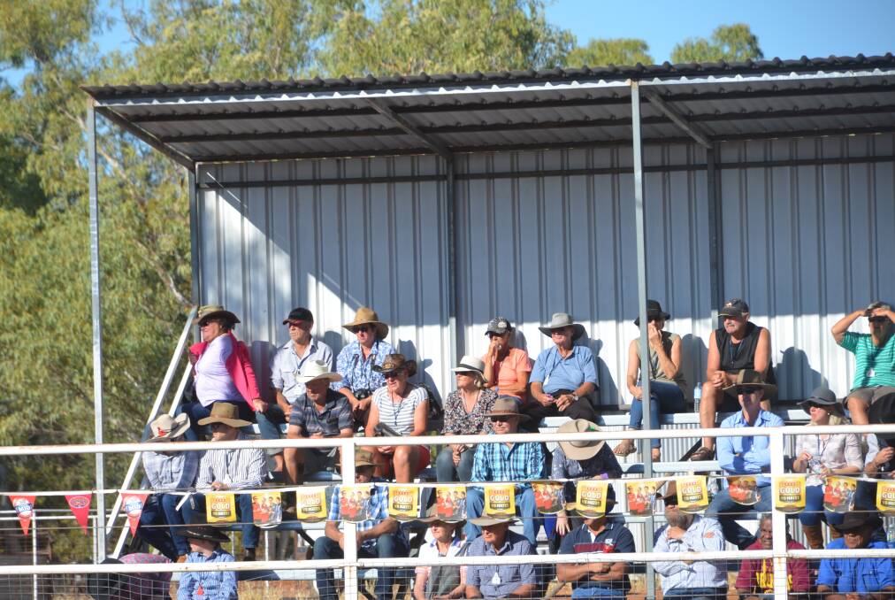 Some of the crowd enjoy the Quamby Rodeo on Saturday.