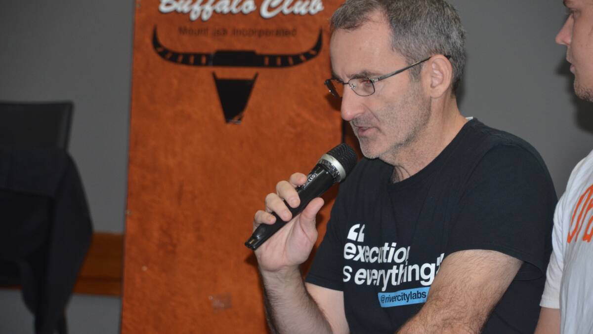 Steve Baxter, seen here in Mount Isa last year, is back for a business breakfast on Thursday.
