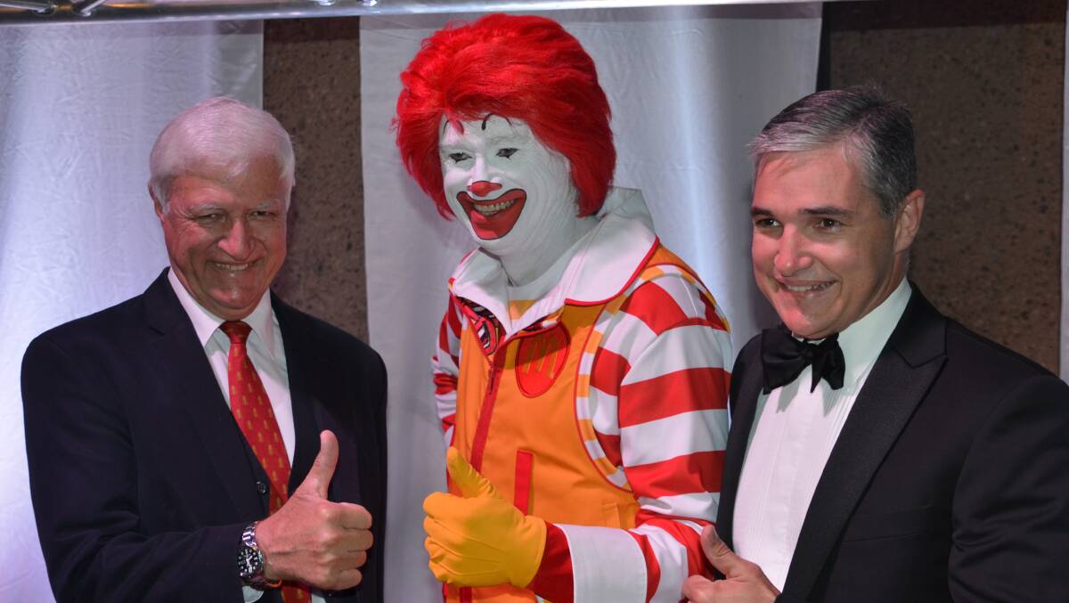 Ronald McDonald with the Katters at the 2016 ball.