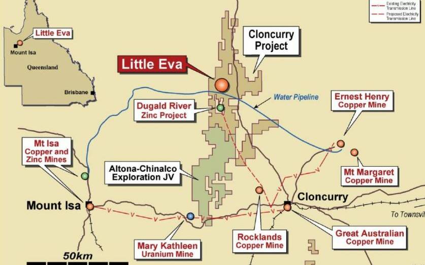 Map of the Cloncurry Project.