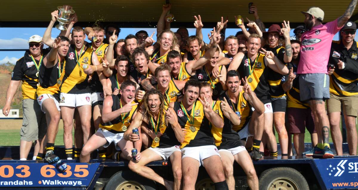 TOO GOOD: The Tigers have retained their Mount Isa AFL title with a convincing 56-point victory over Lake Nash. The minor premiers kicked 17 goals to get there. Picture: Tom Adam
