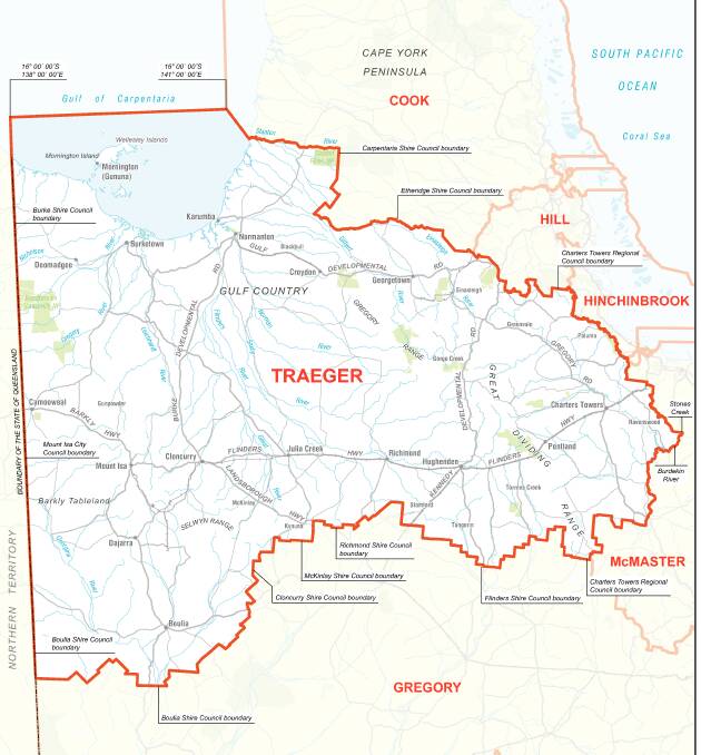 The map released by ECQ shows adjusted boundaries for Mount Isa to Charters Towers and a change of name.