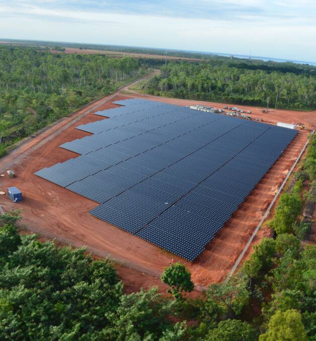The massive solar array at Weipa, in Queensland's gulf country.