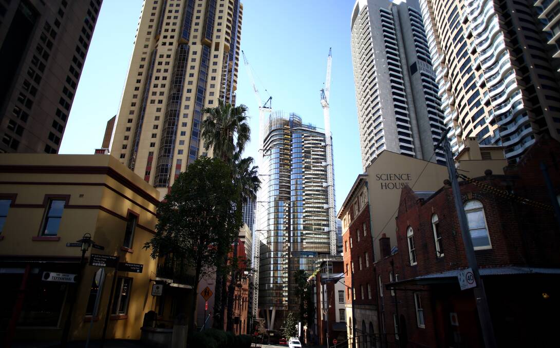 SKY-HIGH: A new building at 200 George Street (centre) goes up in the Sydney CBD, ground zero for Australia's Chinese-fuelled property boom. 