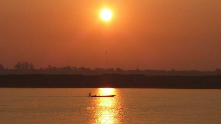 Sunset fishing on the Mekong. Photo: Alison Stewart