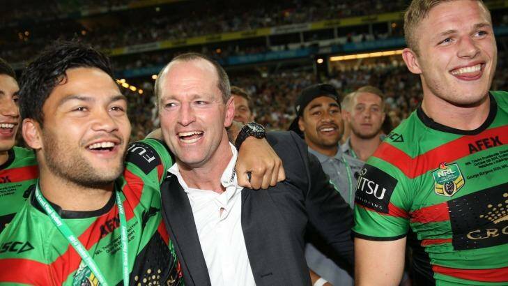Returning the favour: Issac Luke wants to give Rabbitohs coach Michael Maguire a premiership ring. Photo: Brendan Esposito
