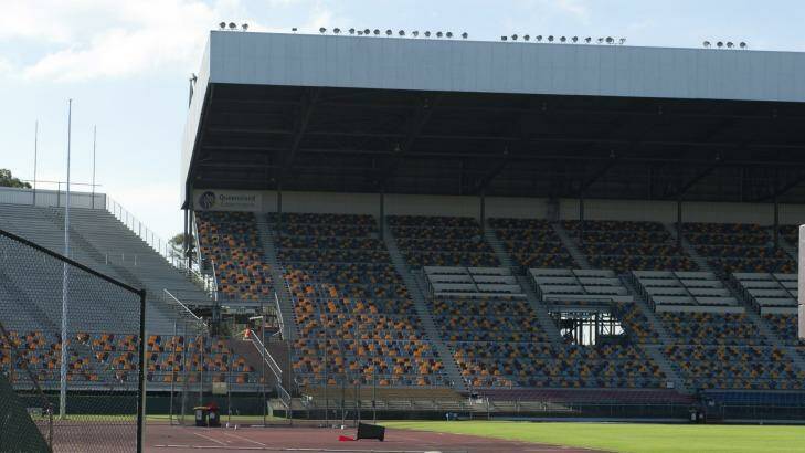 The huge stands at the Queensland Sports and Athletics Centre went virtually unused in 2013-14. Photo: Harrison Saragossi