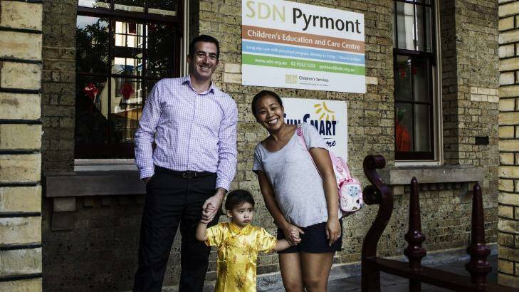 Brian and Bootz Whyte, with their two-year-old daughter Harper. Mrs Whyte says it's hard to avoid consuming Chinese-made products. Photo: Peter Braig