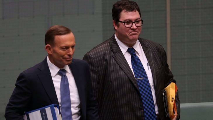Prime Minister Tony Abbott in Parliament with George Christensen last year. Photo: Andrew Meares