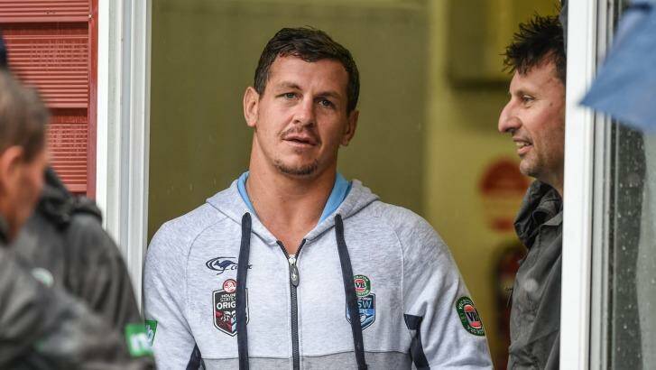 Picking Bird's brain: Greg Bird with NSW coach Laurie Daley in camp at Coffs Harbour Photo: Brendan Esposito