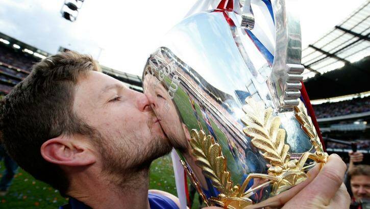 Matthew Boyd kisses the premiership cup. Photo: AFL Media/Getty Images