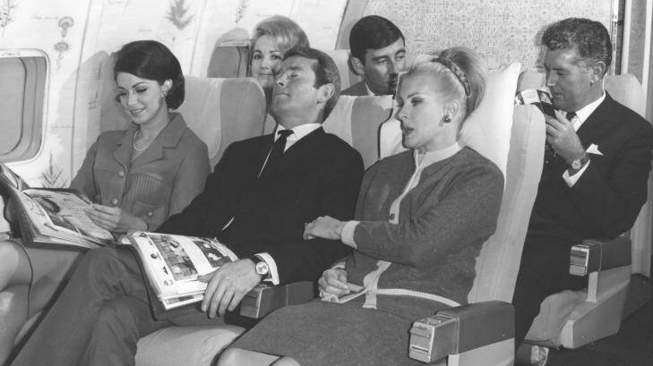 All aboard a Qantas Boeing 707 V-Jet in 1965. Photo: Qantas Heritage Collection