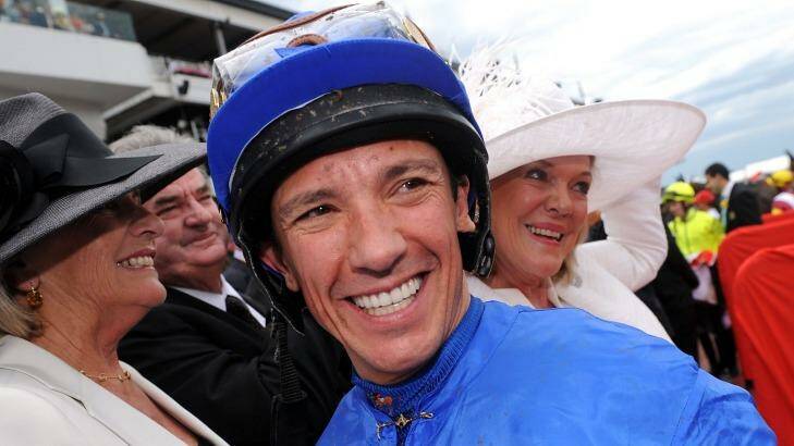 Melbourne Cup-bound: Frankie Dettori smiling after he rode in his last Emirates Melbourne Cup  during 2012 Melbourne Cup Day. Photo: Vince Caligiuri