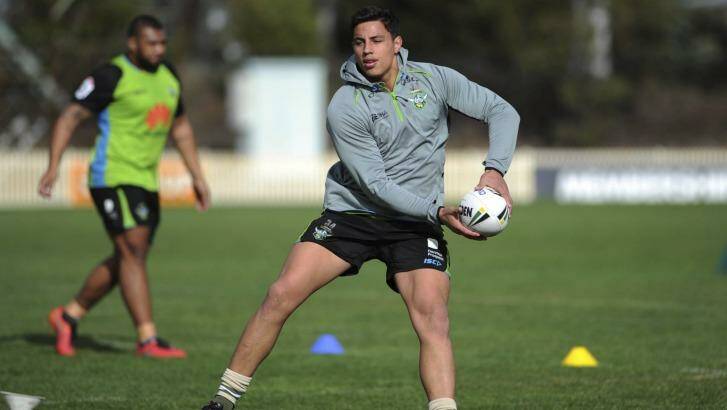 Canberra Raiders prop Joe Tapine is part of a forward pack with plenty of depth. Photo: Graham Tidy