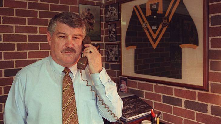 Facing questions: Player agent Wayne Beavis in the 1990s. Photo: Fiona Lee Quimby