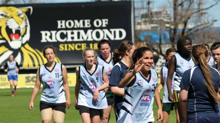 AFL Vic Metro youth girls training at Punt Road. Photo: Supplied