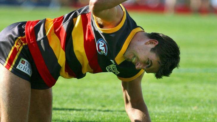 Andrew Crowell in his playing days with the Crows. Photo: TONY LEWIS