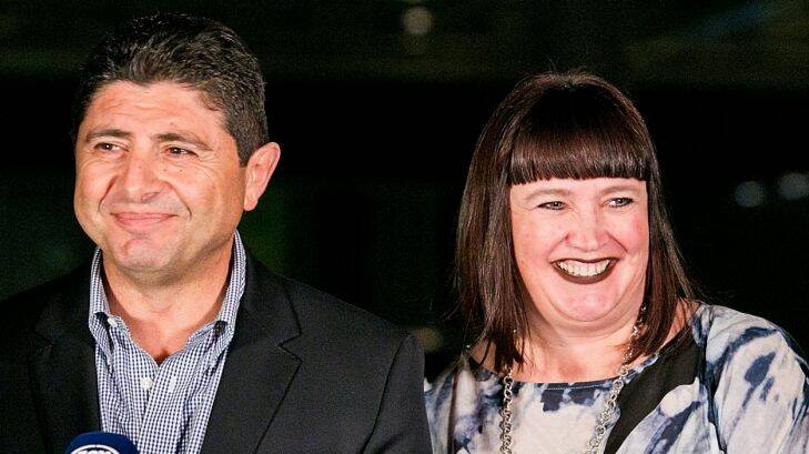 SYDNEY, AUSTRALIA - OCTOBER 14: Ray Dib and Raelene Castle. Canterbury Bulldogs hold a board meeting to decide the future management of the club at ANZ Stadium, Homebush on October 14, 2016 in Sydney, Australia. (Photo by Sarah Keayes/Fairfax Media)