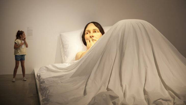 Ron Mueck's oversized woman 'In Bed' 2015. Photo: Tammy Law