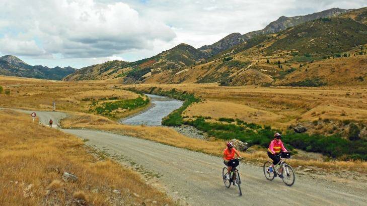 Cycling the Hurunui countryside in New Zealand.