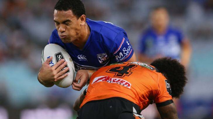 Busy night: Will Hopoate goes into contact. Photo: Getty Images 