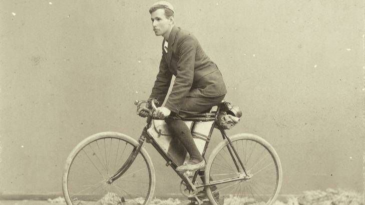 Arthur Richardson, the first person to ride a bicycle around Australia, 1897. Photo: State Library of Western Australia