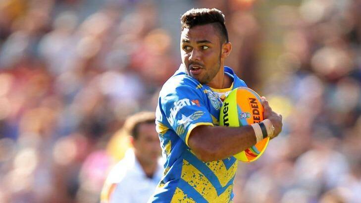 Bevan French of the Eels makes a break during the Auckland Nines. Photo: Simon Watts