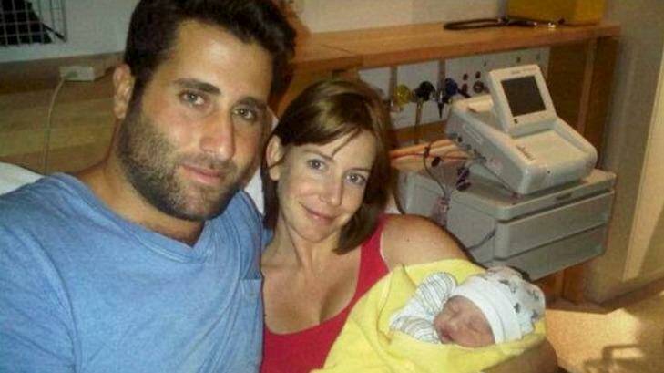 Sally Faulkner with her estranged husband Ali Elamine and their daughter Lahela at birth.  Photo: Supplied