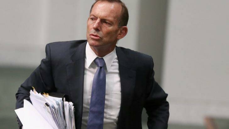 Former Prime Minister Tony Abbott in Parliament House last week. Photo: Alex Ellinghausen