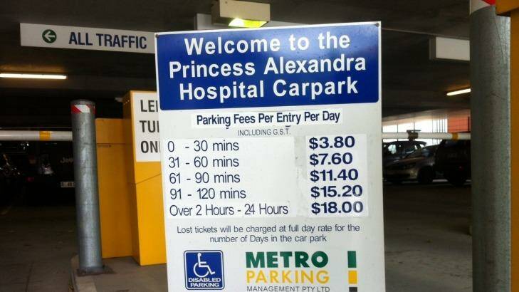 Parking fares at the PA Hospital. Photo: Tony Moore