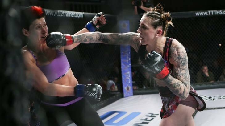 Megan Anderson knocked out Charmaine Tweet to take the Invicta interim featherweight title. Photo: Invicta FC