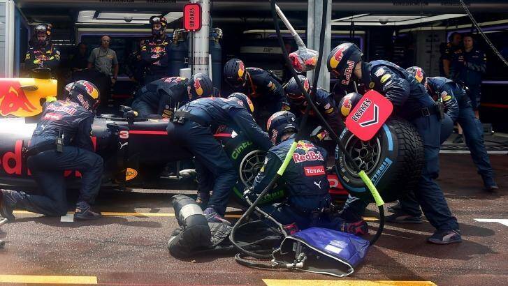 The tyre debacle: where it all went wrong for Red Bull.  Photo: Andrej Isakovic/AP