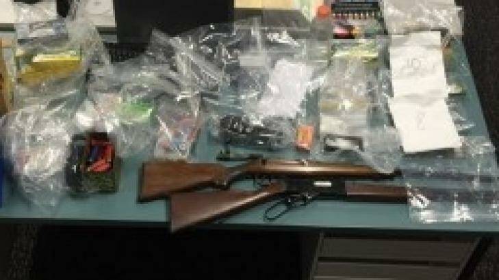Guns were among items seized from an alleged Mongols associate. Photo: Supplied