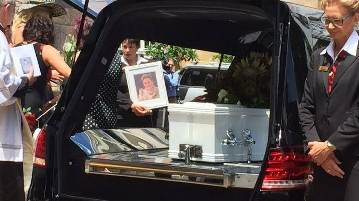 Lloyd's casket leaves her funeral. Photo: Tony Moore