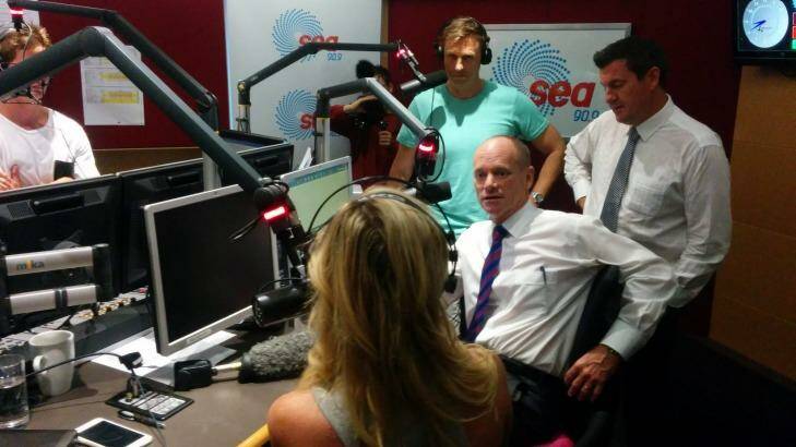 Campbell Newman at Sea FM on the Gold Coast. Photo: Jorge Branco